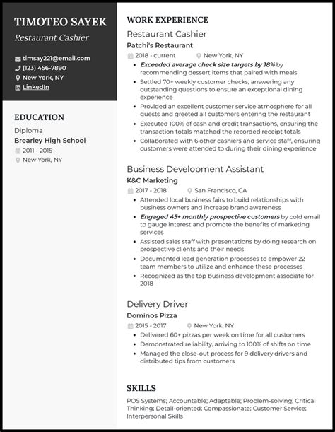 Cashier Resume Example & Writing Guide [For 2024] .